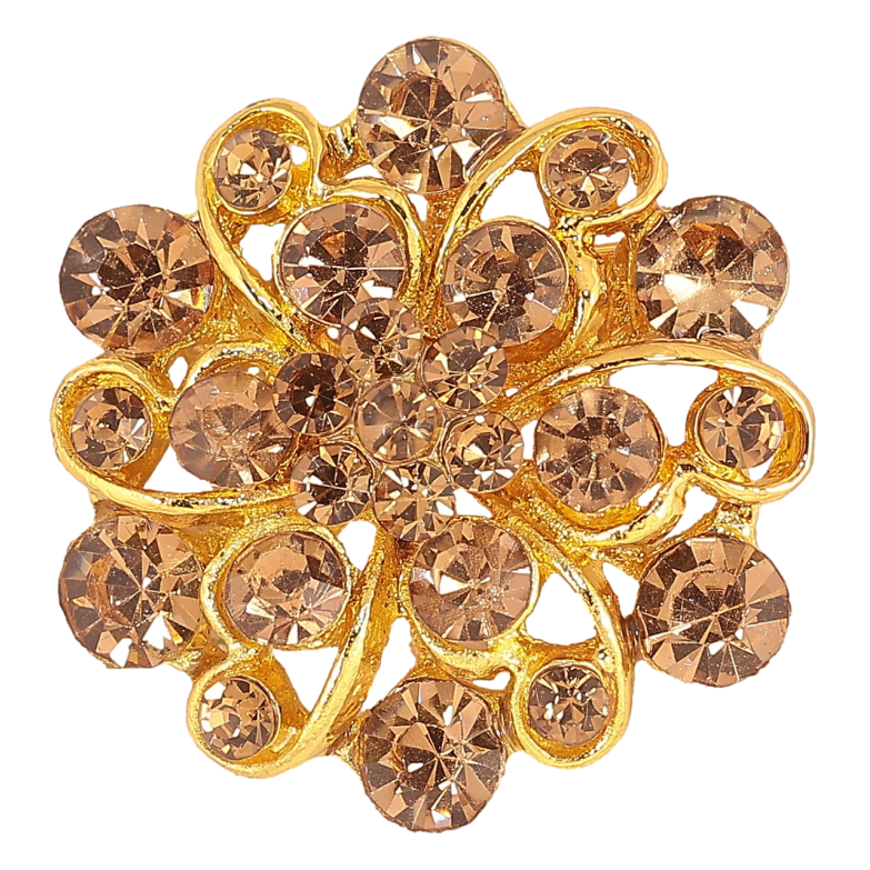 Брошка «Квітка з коричневими стразами» фото №1 Брошка «Квітка з коричневими стразами» фото №1