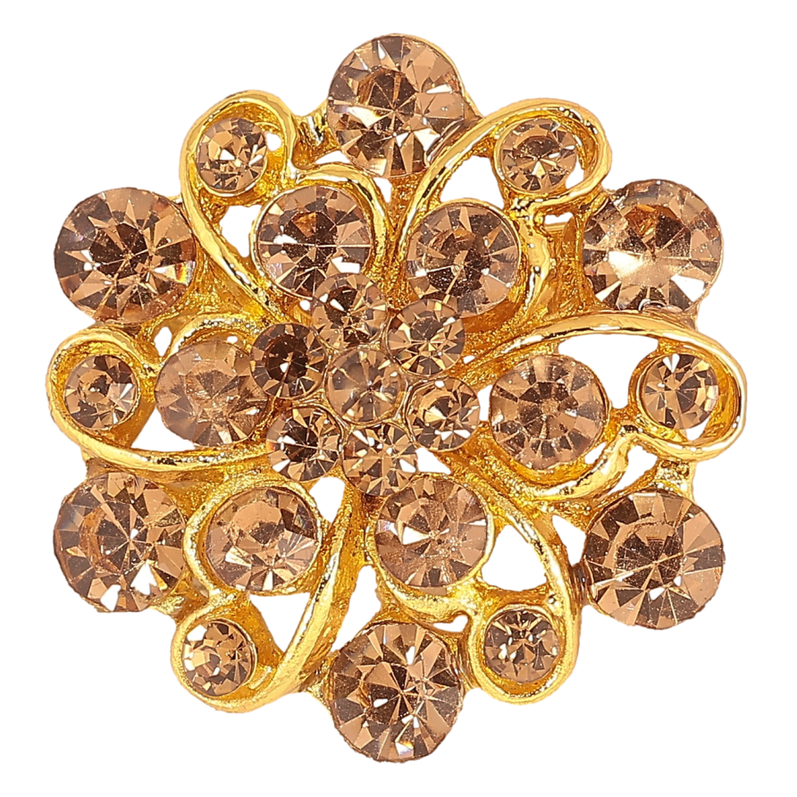 Брошка «Квітка з коричневими стразами» фото №1 Брошка «Квітка з коричневими стразами» фото №1