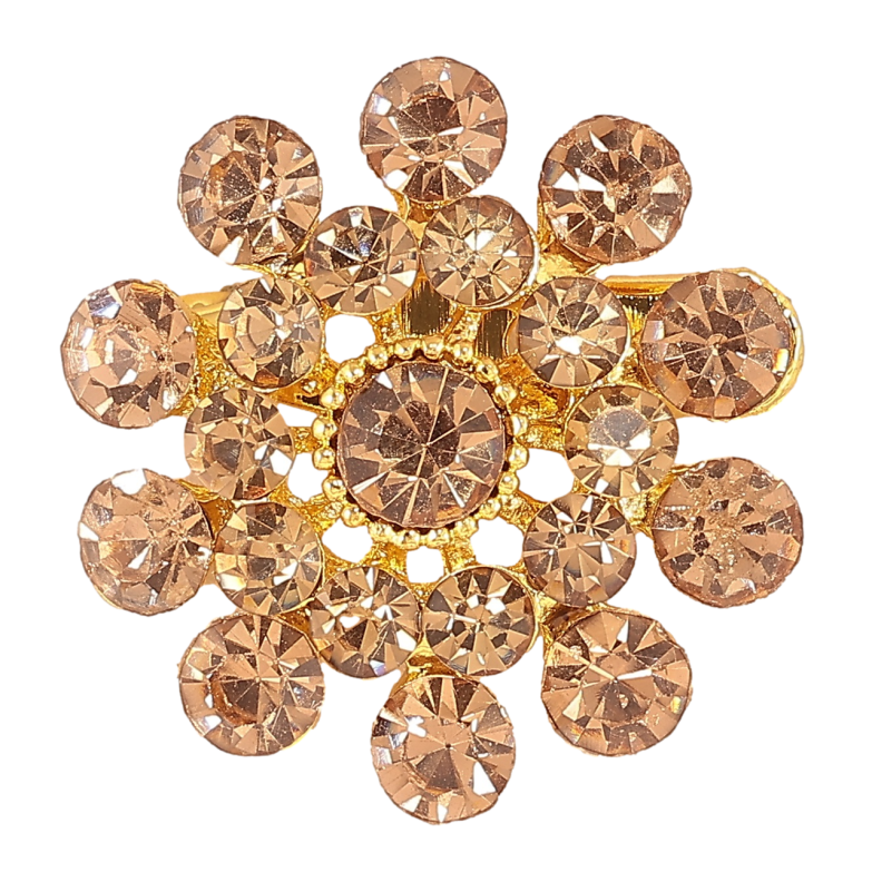 Брошка «Квітка з золотистими стразами» фото №1 Брошка «Квітка з золотистими стразами» фото №1