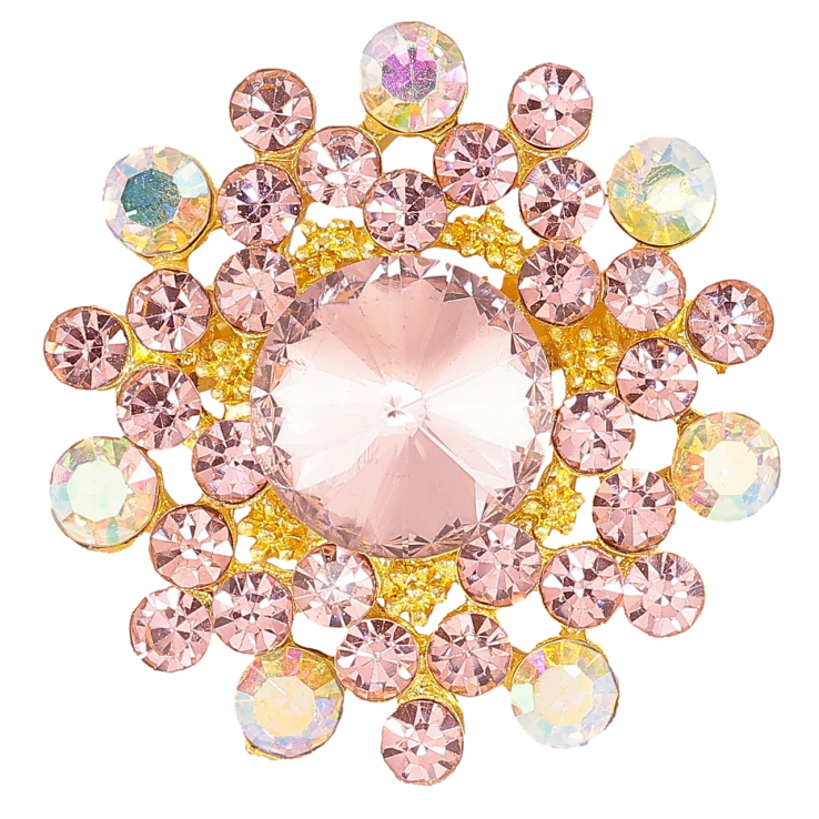 Брошь Цветок с розовыми стразами фото №21 Брошь Цветок с розовыми стразами фото №21