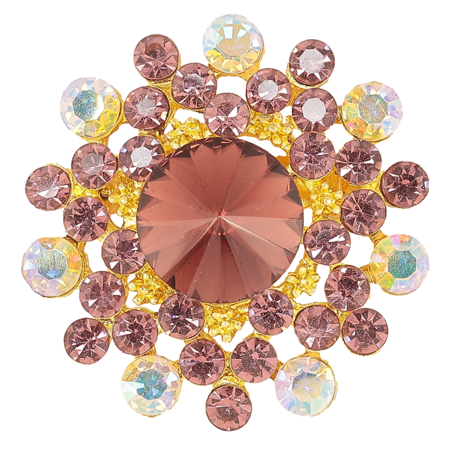 Брошь Цветок с бордовыми стразами фото №1 Брошь Цветок с бордовыми стразами фото №1