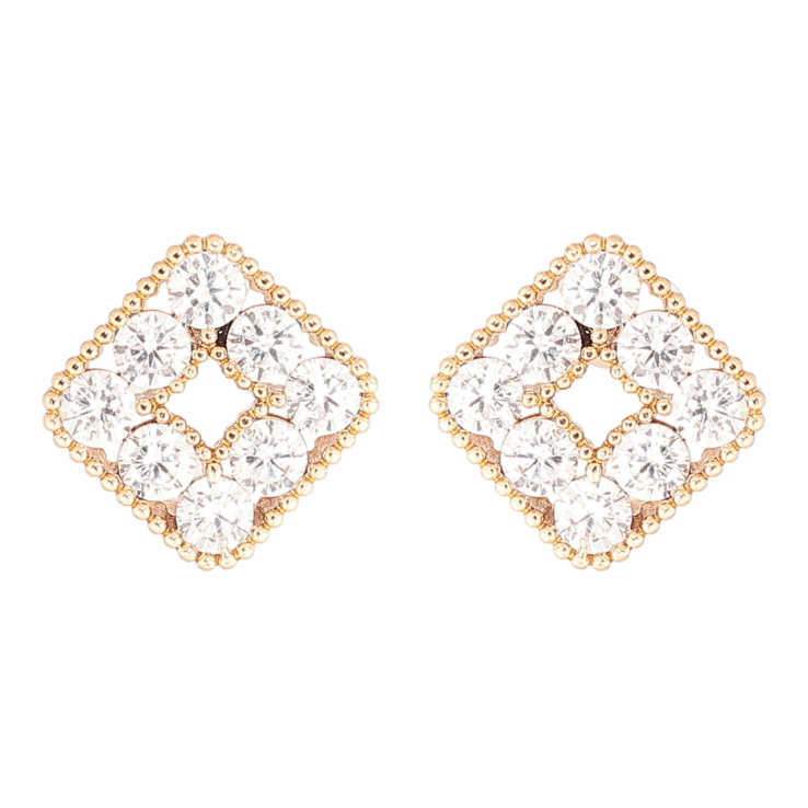 Сережки Xuping Позолота 18K пусети «Кришталеві ромби» фото №22 Сережки Xuping Позолота 18K пусети «Кришталеві ромби» фото №22