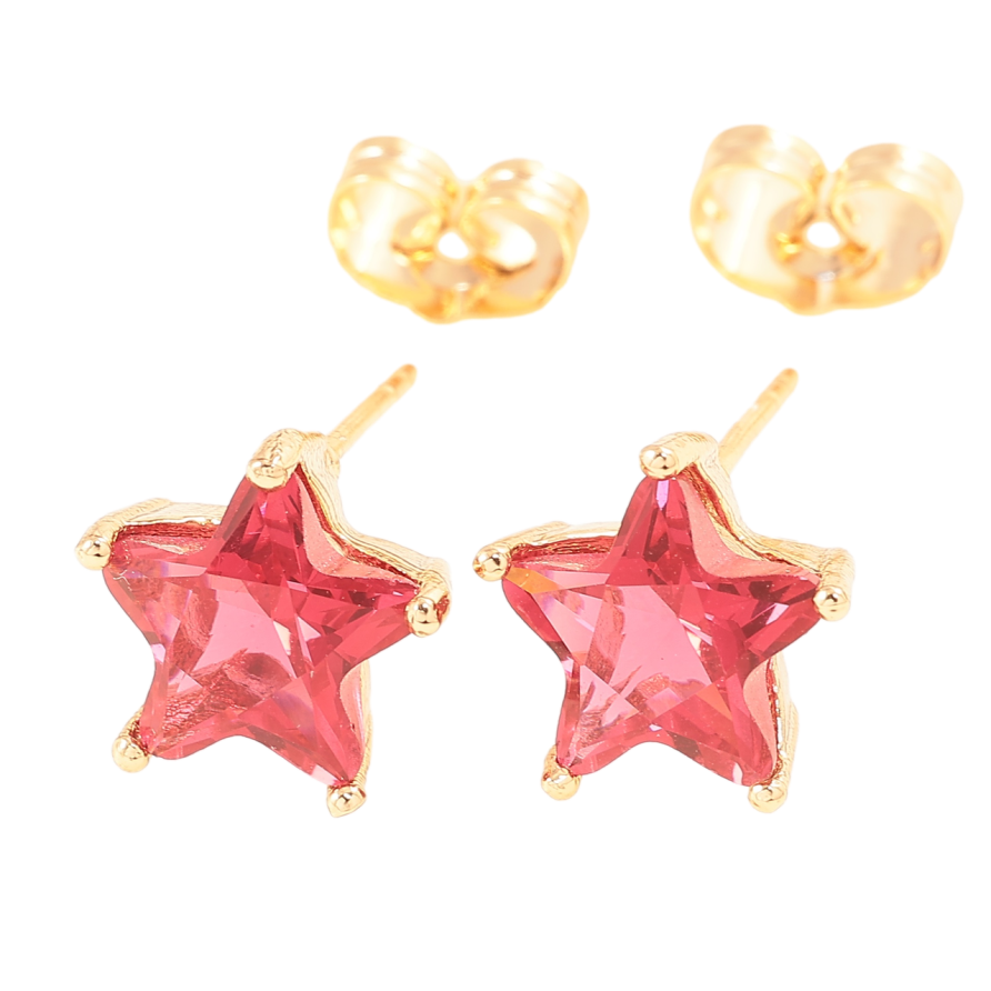 Сережки Xuping Позолота 18K пусети «Червоні кришталеві зірки» фото №1 Сережки Xuping Позолота 18K пусети «Червоні кришталеві зірки» фото №1