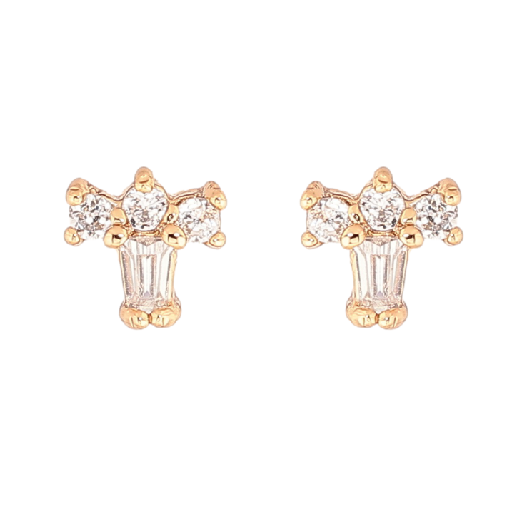 Сережки Xuping Позолота 18K пусети «Мініатюрний візерунок з кристалів» фото №6