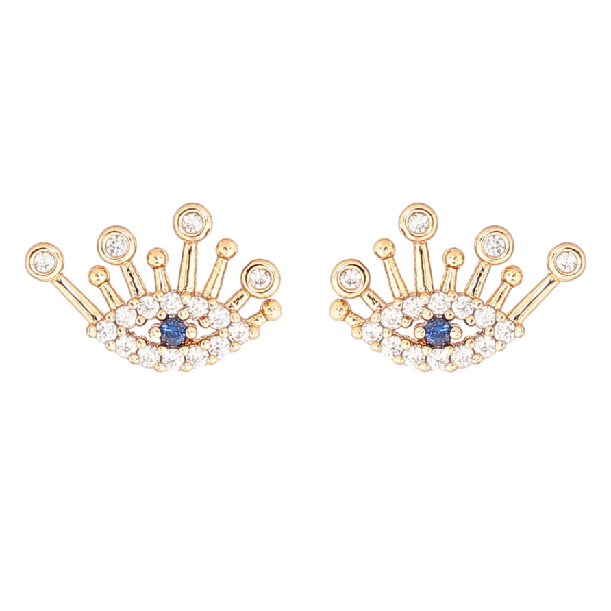 Сережки Xuping Позолота 18K пусети «Кристальні очі» фото №1