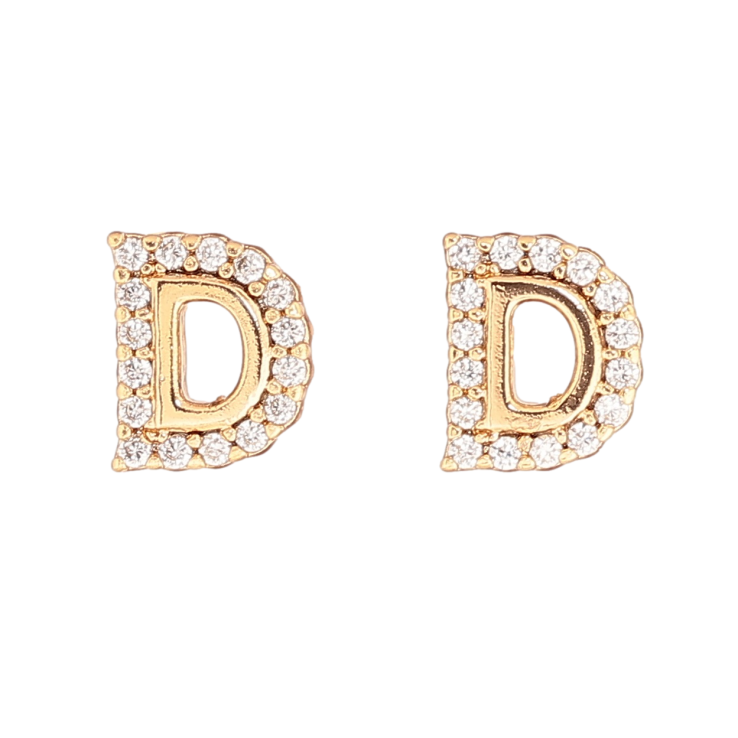 Сережки Xuping Позолота 18K пусети «Літера D» фото №1