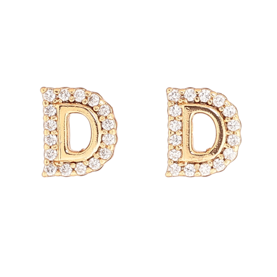 Сережки Xuping Позолота 18K пусети «Літера D» фото №1