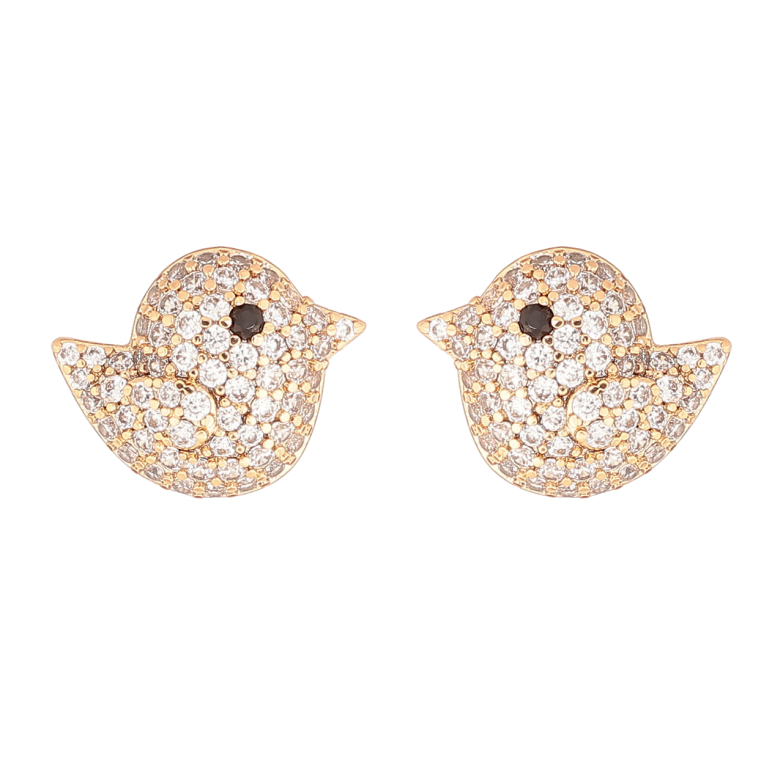 Сережки Xuping Позолота 18K пусети «Пташки з інкрустацією кристалами» фото №1 Сережки Xuping Позолота 18K пусети «Пташки з інкрустацією кристалами» фото №1