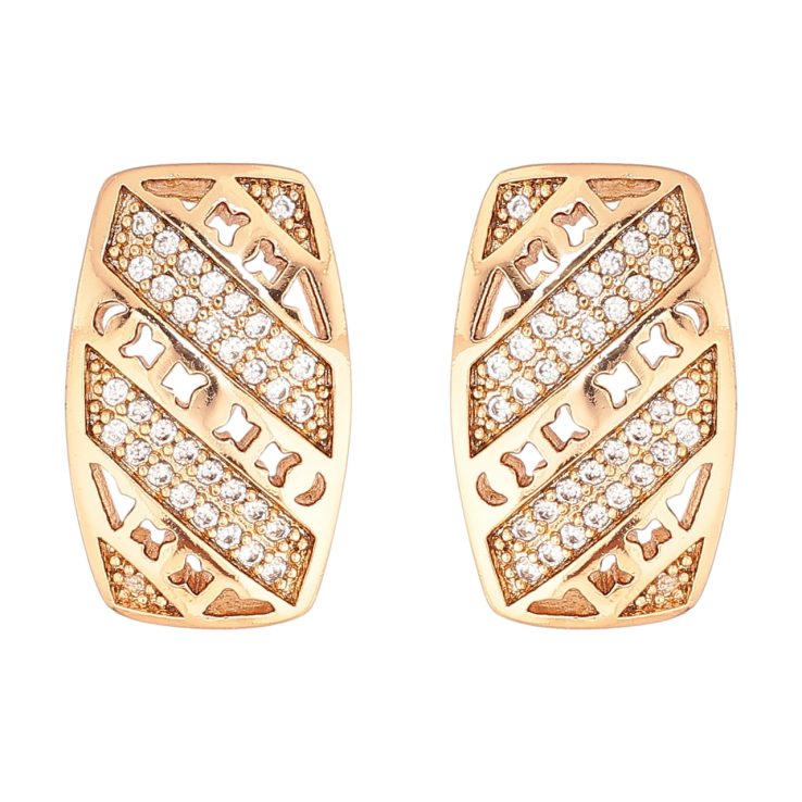 Сережки Xuping Позолота 18K пусети «Різьблений візерунок з інкрустацією кристалами» фото №20 Сережки Xuping Позолота 18K пусети «Різьблений візерунок з інкрустацією кристалами» фото №20