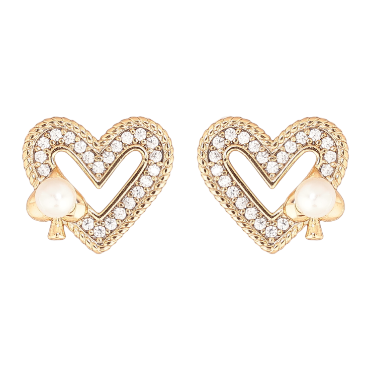 Сережки Xuping Позолота 18K пусети «Сердечка з піками» фото №18 Сережки Xuping Позолота 18K пусети «Сердечка з піками» фото №18