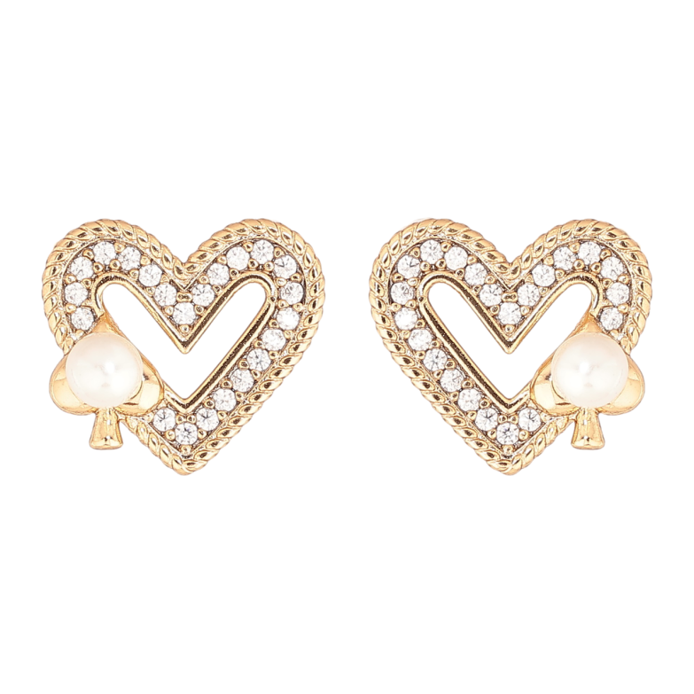 Серьги Xuping Позолота 18K пусеты Сердечки с пиками фото №1 Серьги Xuping Позолота 18K пусеты Сердечки с пиками фото №1