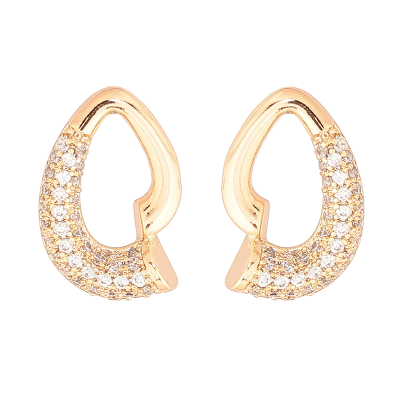 Сережки Xuping Позолота 18K пусети «Візерунок з інкрустацією кристалами» фото №1