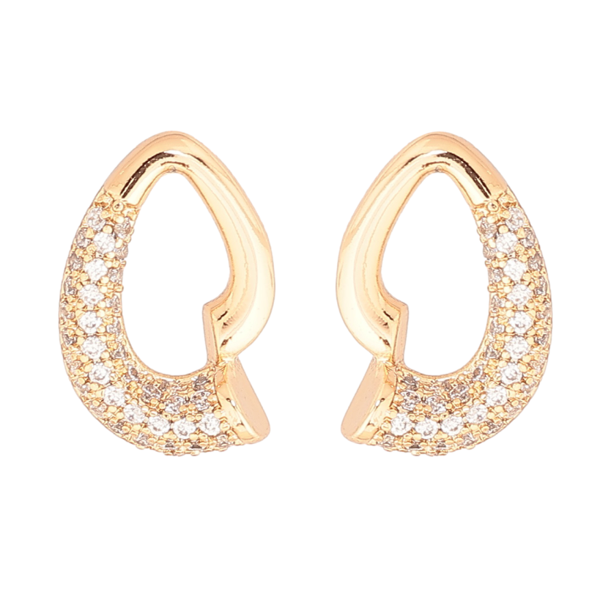 Сережки Xuping Позолота 18K пусети «Візерунок з інкрустацією кристалами» фото №1