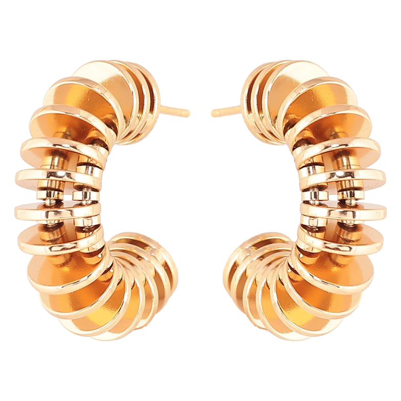 Сережки Xuping Позолота 18K пусети «Декоративні дуги» фото №1 Сережки Xuping Позолота 18K пусети «Декоративні дуги» фото №1