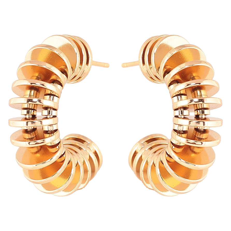 Сережки Xuping Позолота 18K пусети «Декоративні дуги» фото №1 Сережки Xuping Позолота 18K пусети «Декоративні дуги» фото №1