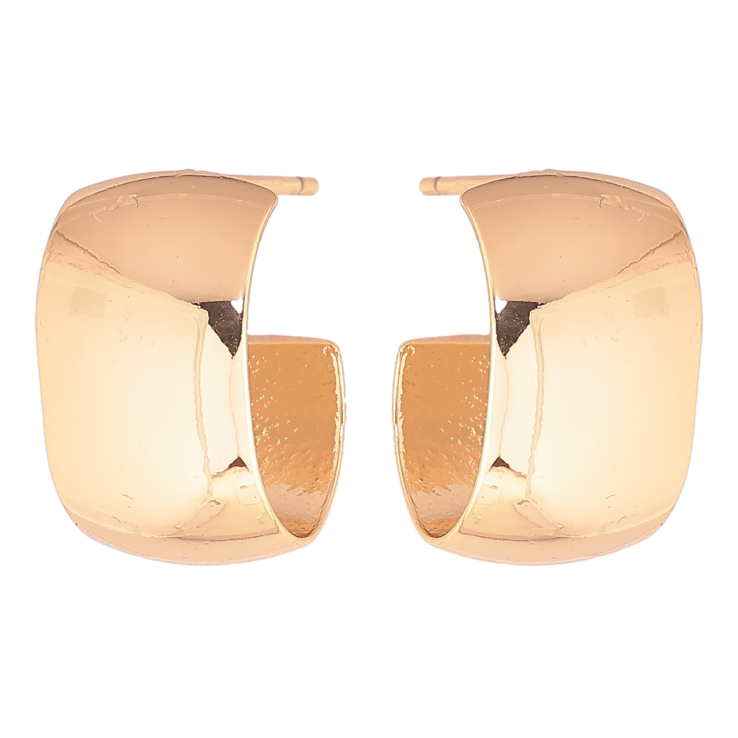 Сережки Xuping Позолота 18K пусети «Широкі дуги» шир. 10мм фото №5 Сережки Xuping Позолота 18K пусети «Широкі дуги» шир. 10мм фото №5