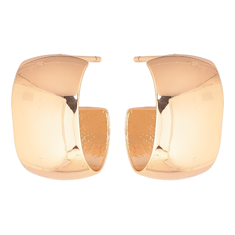 Сережки Xuping Позолота 18K пусети «Широкі дуги» шир. 10мм фото №1 Сережки Xuping Позолота 18K пусети «Широкі дуги» шир. 10мм фото №1