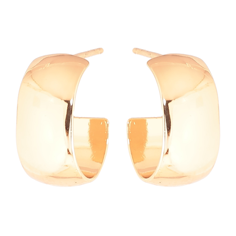 Сережки Xuping Позолота 18K пусети «Широкі дуги» шир. 8мм фото №4