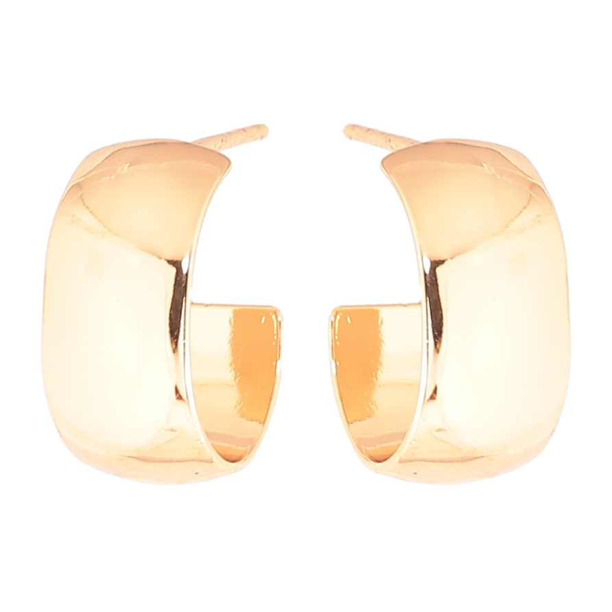 Сережки Xuping Позолота 18K пусети «Широкі дуги» шир. 8мм фото №1