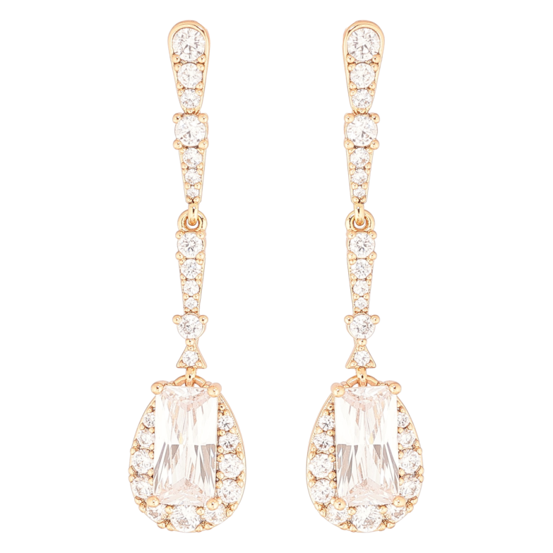 Сережки Xuping Позолота 18K пусети «Кристальні підвіски» фото №1 Сережки Xuping Позолота 18K пусети «Кристальні підвіски» фото №1