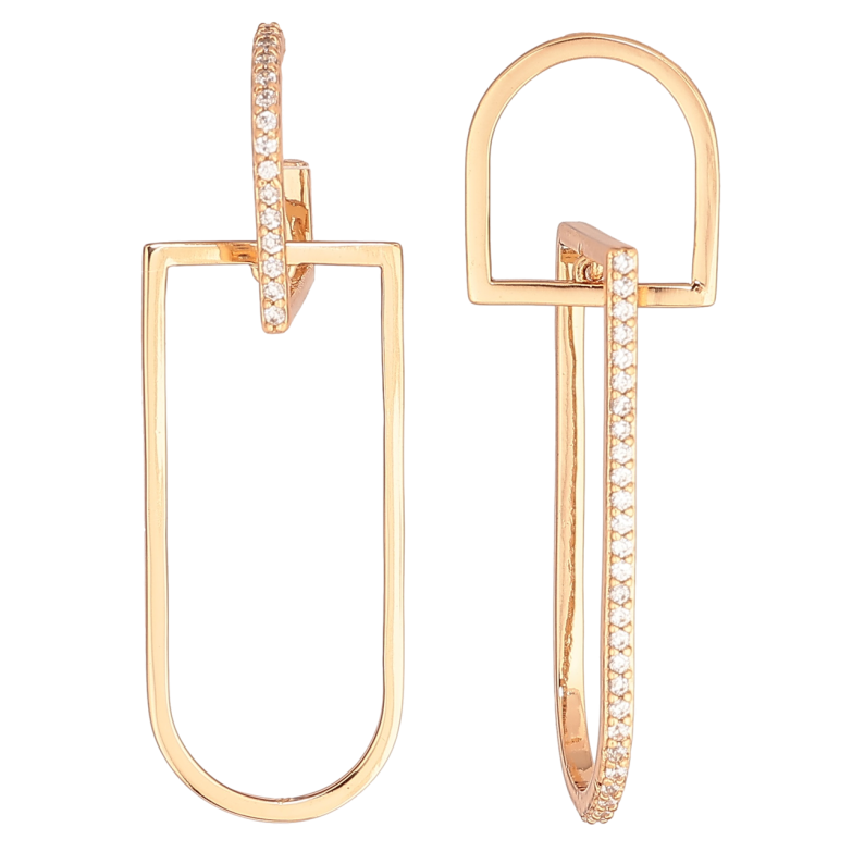 Сережки Xuping Позолота 18K пусети «Асиметричні підвіски» фото №2