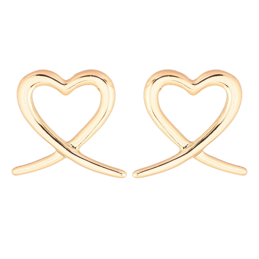 Сережки Xuping Позолота 18K пусети «Сердечка» фото №1