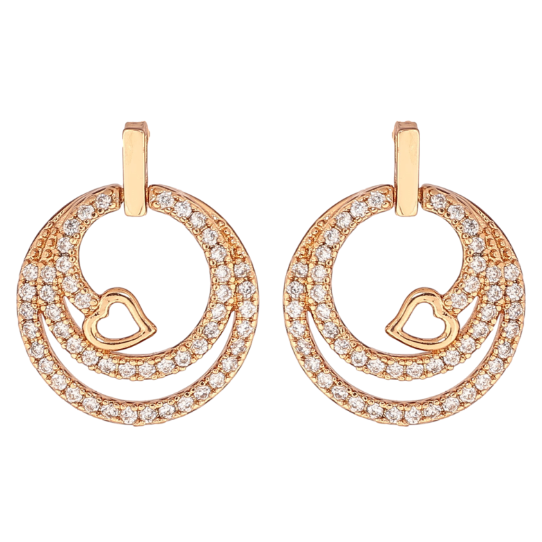 Серьги Xuping Позолота 18K пусеты Круглые подвески с кристаллами фото №1