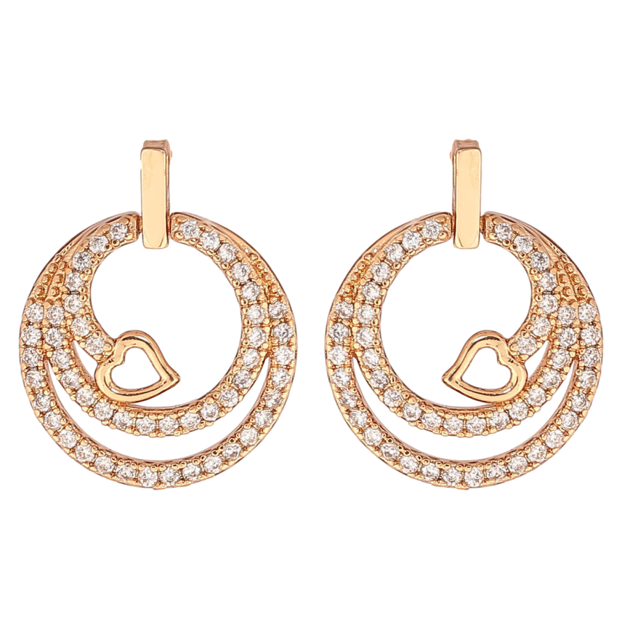 Сережки Xuping Позолота 18K пусети «Круглі підвіски з кристалами» фото №1