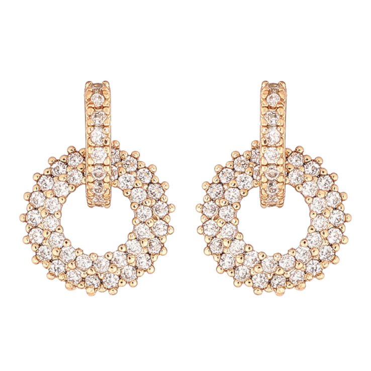 Сережки Xuping Позолота 18K пусети «Кришталеві колечка» фото №20