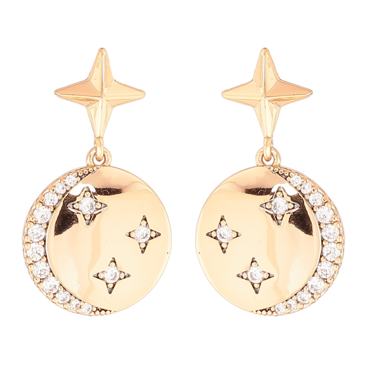 Сережки Xuping Позолота 18K пусети «Зоряна ніч» фото №7