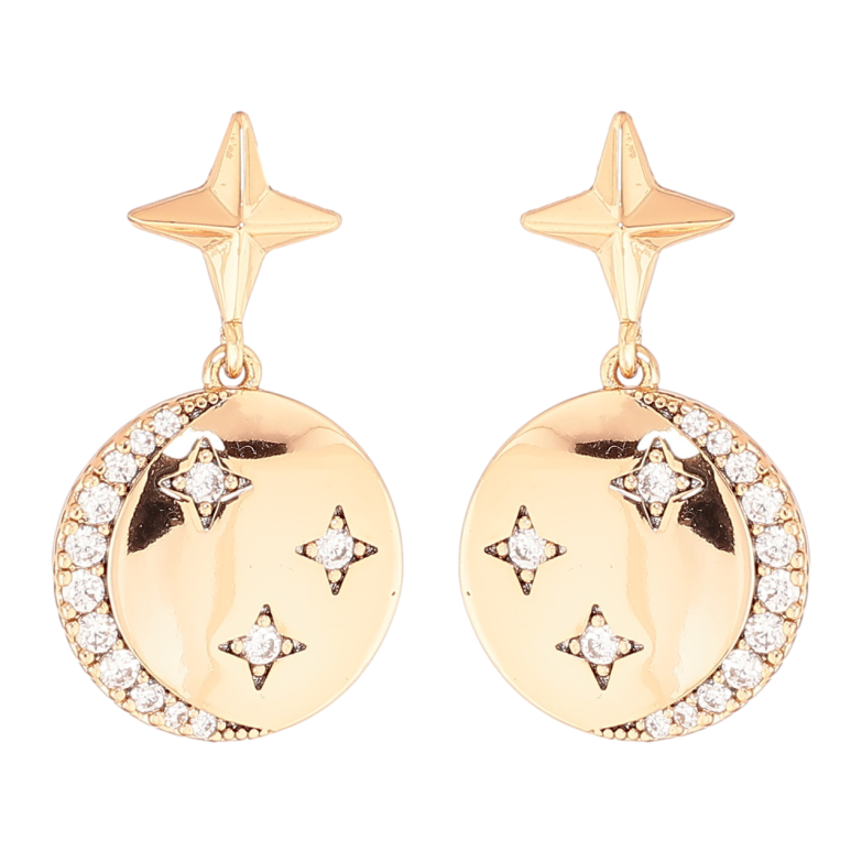 Сережки Xuping Позолота 18K пусети «Зоряна ніч» фото №1