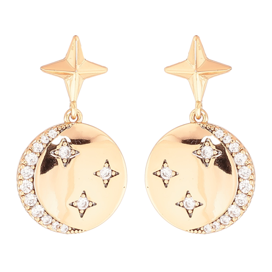 Сережки Xuping Позолота 18K пусети «Зоряна ніч» фото №1