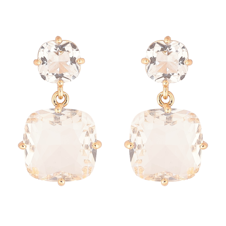 Сережки Xuping Позолота 18K пусети «Кристальні підвіски» фото №9