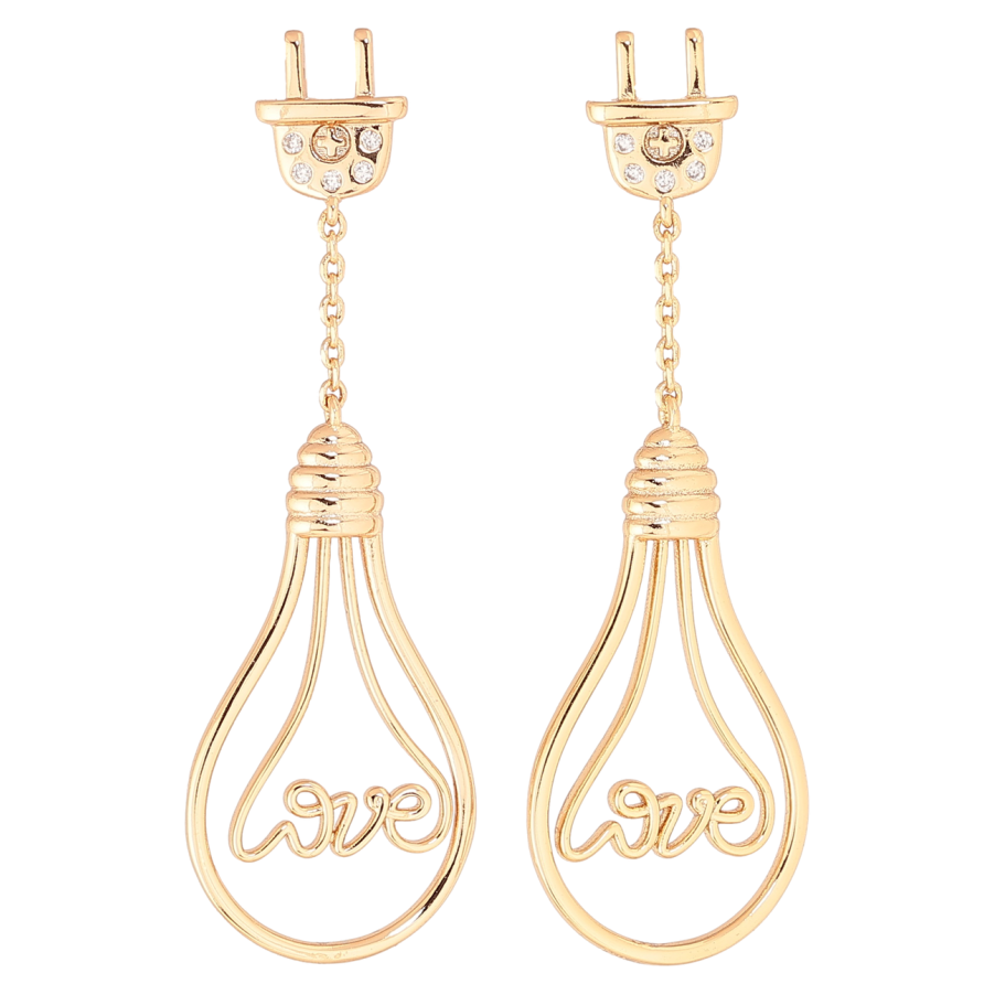 Сережки Xuping Позолота 18K пусети «Лампочки» фото №1