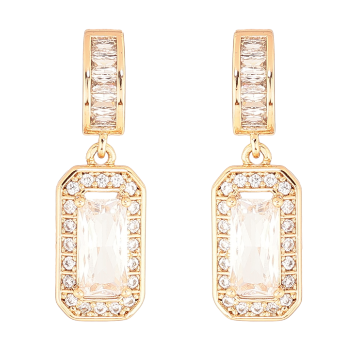 Сережки Xuping Позолота 18K пусети «Кристальні підвіски» фото №23