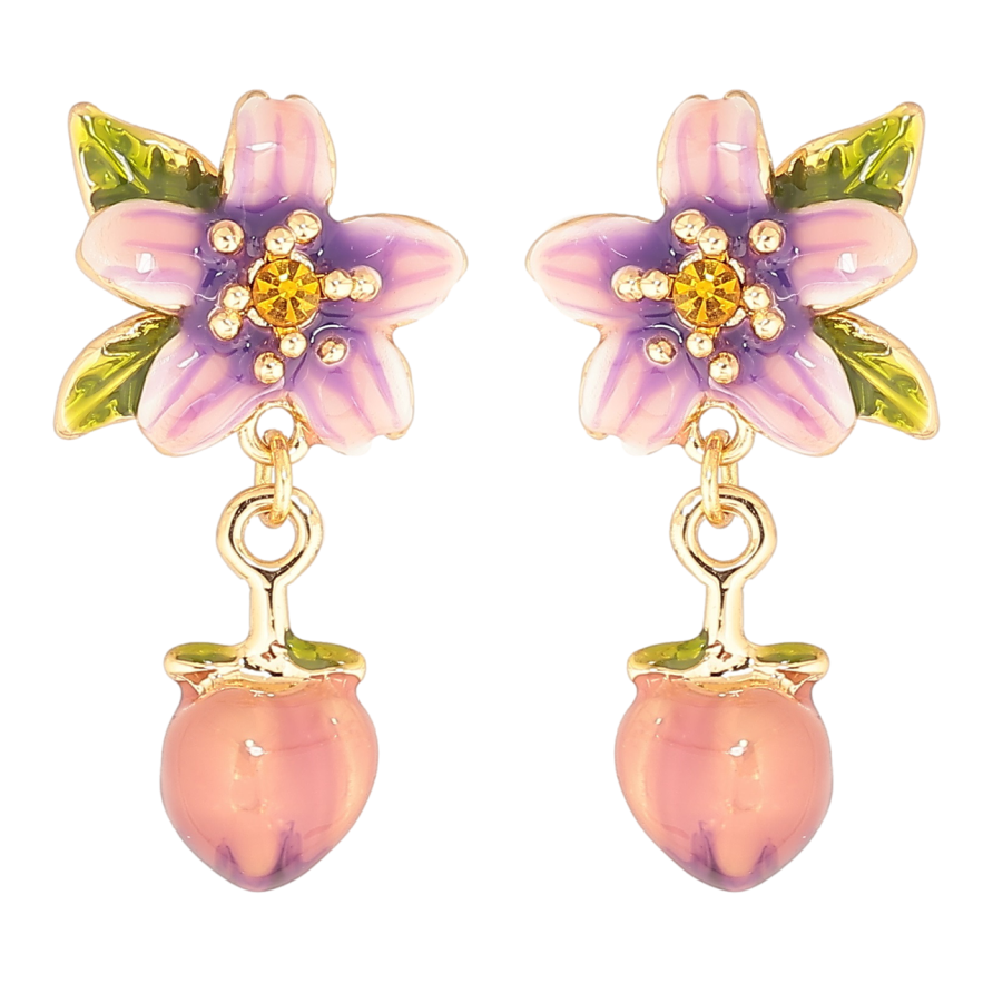 Сережки Xuping JEAN GOUJON Позолота 18K пусети «Квіткові підвіски з емаллю» фото №1