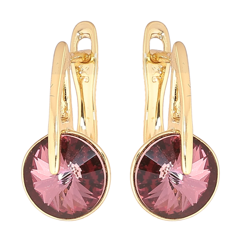 Сережки Xuping колір 14K з кристалами Swarovski англійський замок «Кристал Burgundy» фото №1 Сережки Xuping колір 14K з кристалами Swarovski англійський замок «Кристал Burgundy» фото №1