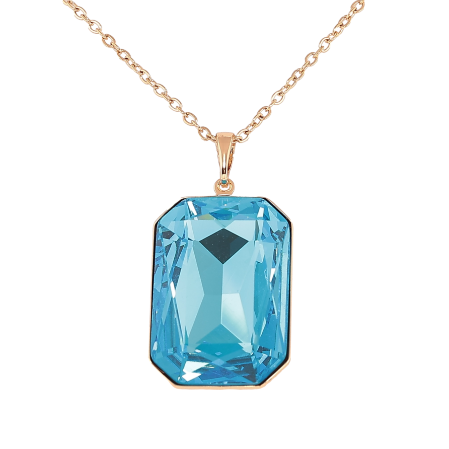 Кулон Xuping колір 18K з кристалами Swarovski на ланцюжку Кристал Aquamarine, 19х28мм» довжина 40-45см х 2мм фото №1 Кулон Xuping колір 18K з кристалами Swarovski на ланцюжку Кристал Aquamarine, 19х28мм» довжина 40-45см х 2мм фото №1