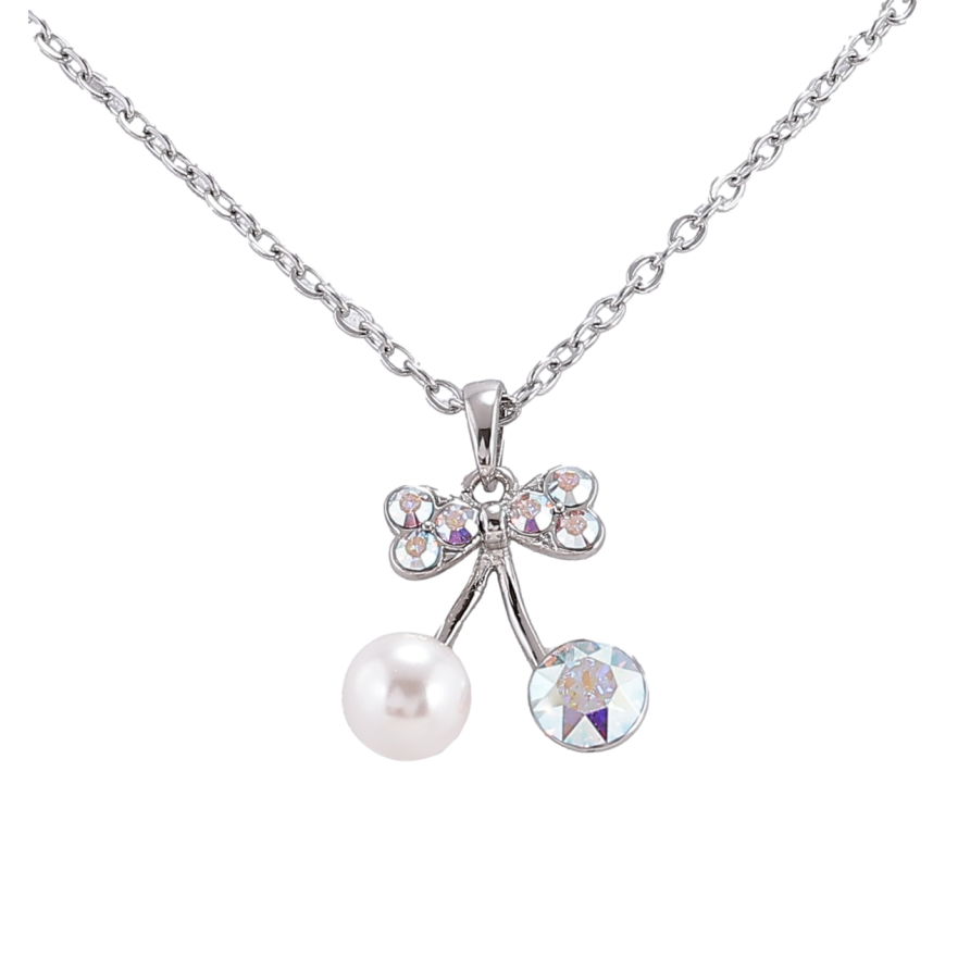 Кулон Xuping колір Родій із кр-ми Swarovski на ланцюжку «Вишеньки з кристалами АВ» довжина 41-46см х 2мм фото №1 Кулон Xuping колір Родій із кр-ми Swarovski на ланцюжку «Вишеньки з кристалами АВ» довжина 41-46см х 2мм фото №1