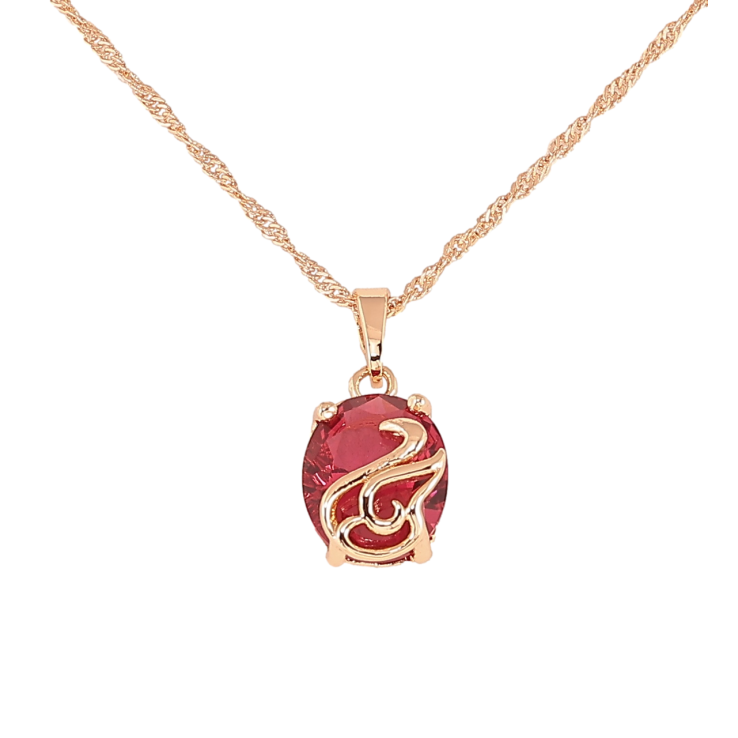 Кулон на цепочке Xuping M&L Цвет 18К Красный кристалл с лебедем длина 45см х 2мм фото №3 Кулон на цепочке Xuping M&L Цвет 18К Красный кристалл с лебедем длина 45см х 2мм фото №3