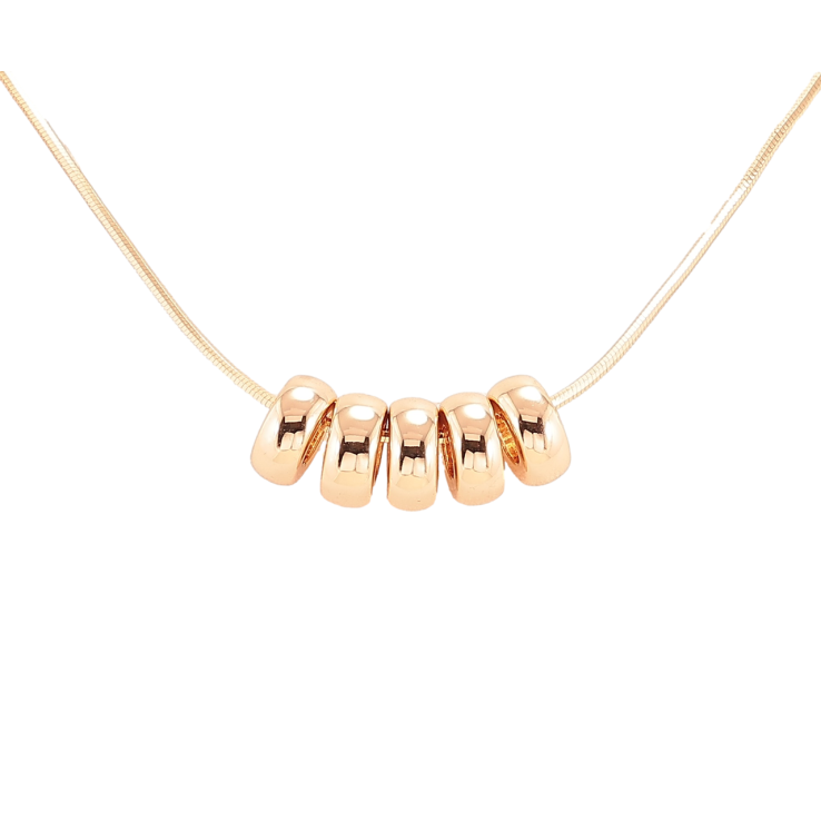 Кулон на цепочке Xuping M&L Цвет 18К Пять бусин длина 50см х 1мм фото №11 Кулон на цепочке Xuping M&L Цвет 18К Пять бусин длина 50см х 1мм фото №11