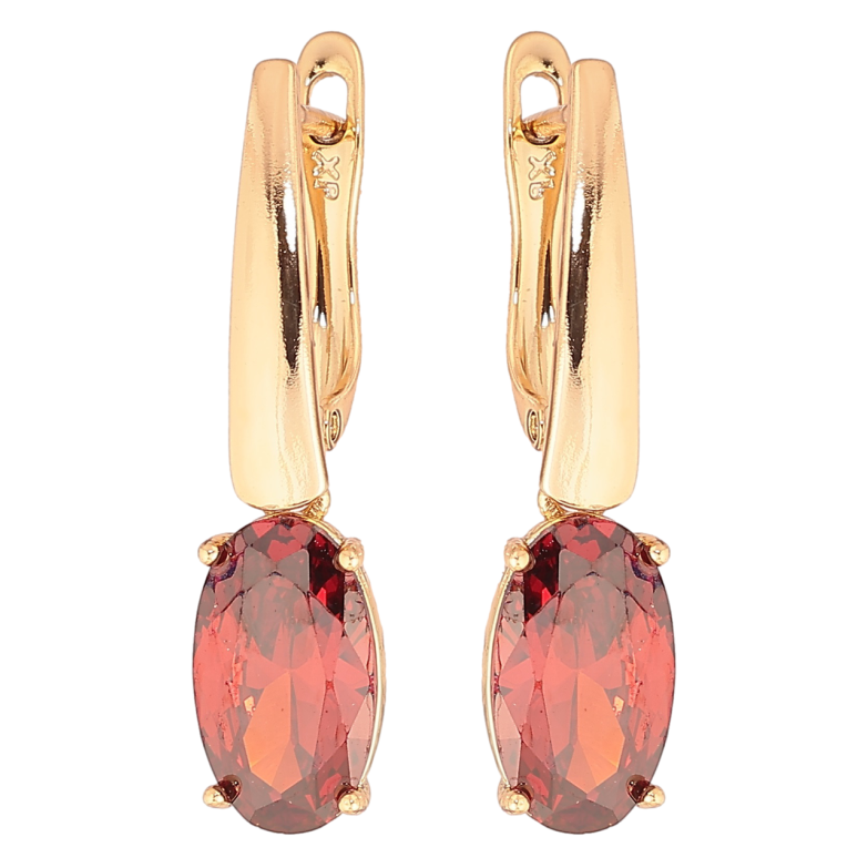 Сережки Xuping Позолота 18K англійський замок «Підвіски з червоним кристалом» фото №1 Сережки Xuping Позолота 18K англійський замок «Підвіски з червоним кристалом» фото №1