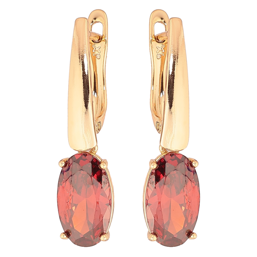 Сережки Xuping Позолота 18K англійський замок «Підвіски з червоним кристалом» фото №1 Сережки Xuping Позолота 18K англійський замок «Підвіски з червоним кристалом» фото №1