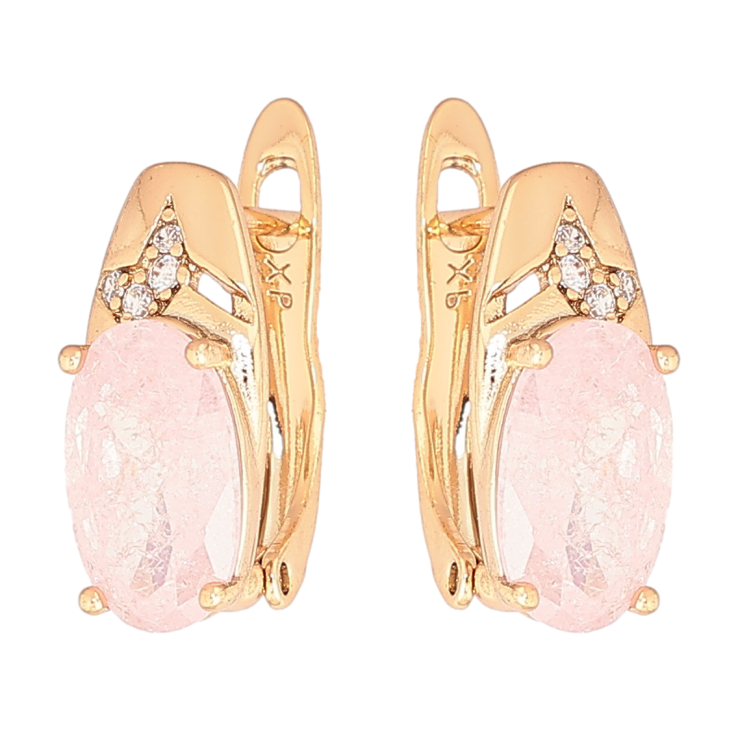 Серьги Xuping Позолота 18K английский замок Узор с розовым кристаллом фото №20