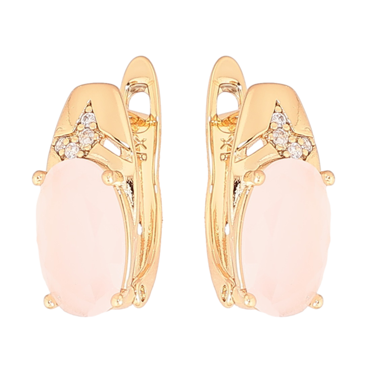 Серьги Xuping Позолота 18K английский замок Узор с розовым кристаллом фото №12 Серьги Xuping Позолота 18K английский замок Узор с розовым кристаллом фото №12