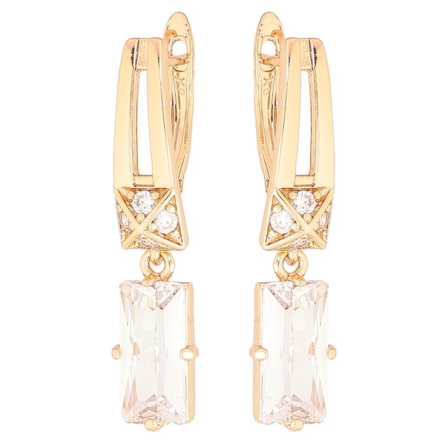 Серьги Xuping Позолота 18K английский замок Подвески с кристаллами фото №1