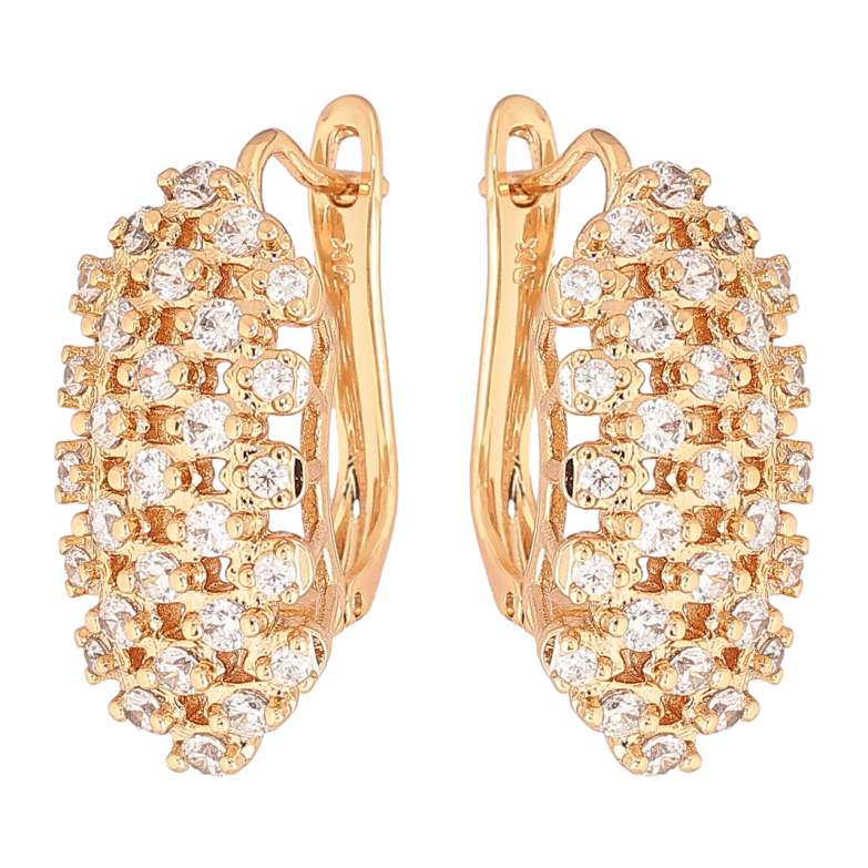 Серьги Xuping Позолота 18K английский замок Инкрустация кристаллами фото №1