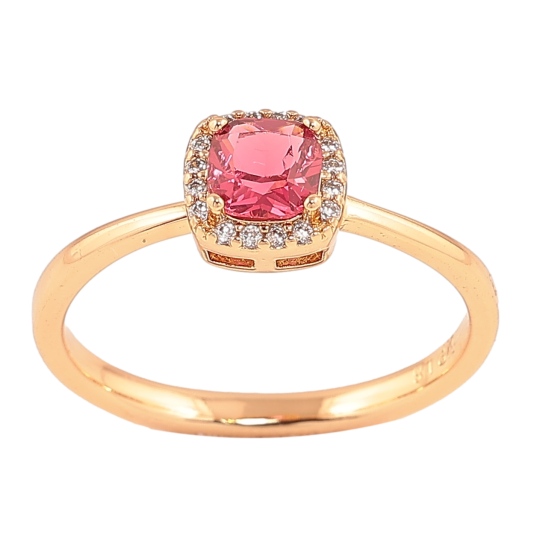 Кольцо Xuping Позолота 18K Малиновый кристалл в обрамлении мелких кристалликов фото №1 Кольцо Xuping Позолота 18K Малиновый кристалл в обрамлении мелких кристалликов фото №1