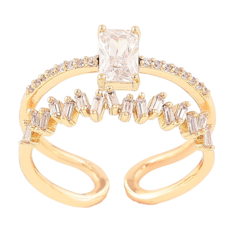 Кольцо Xuping Позолота 18K Дорожки кристаллов фото №1 Кольцо Xuping Позолота 18K Дорожки кристаллов фото №1