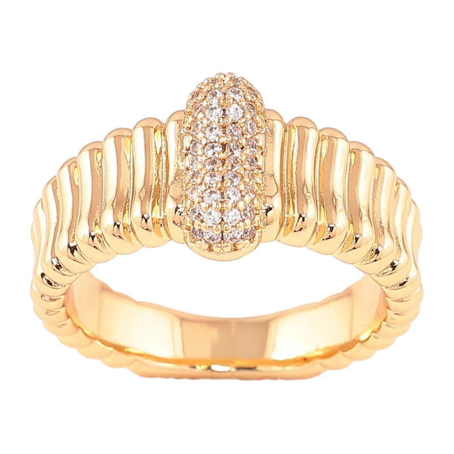 Кольцо Xuping Позолота 18K Узор с кристаллами фото №1 Кольцо Xuping Позолота 18K Узор с кристаллами фото №1